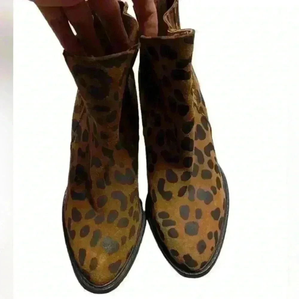- Zara basic cheetah print boots ankle length heeled Sz 38(7.5) - Picture 8 of 8